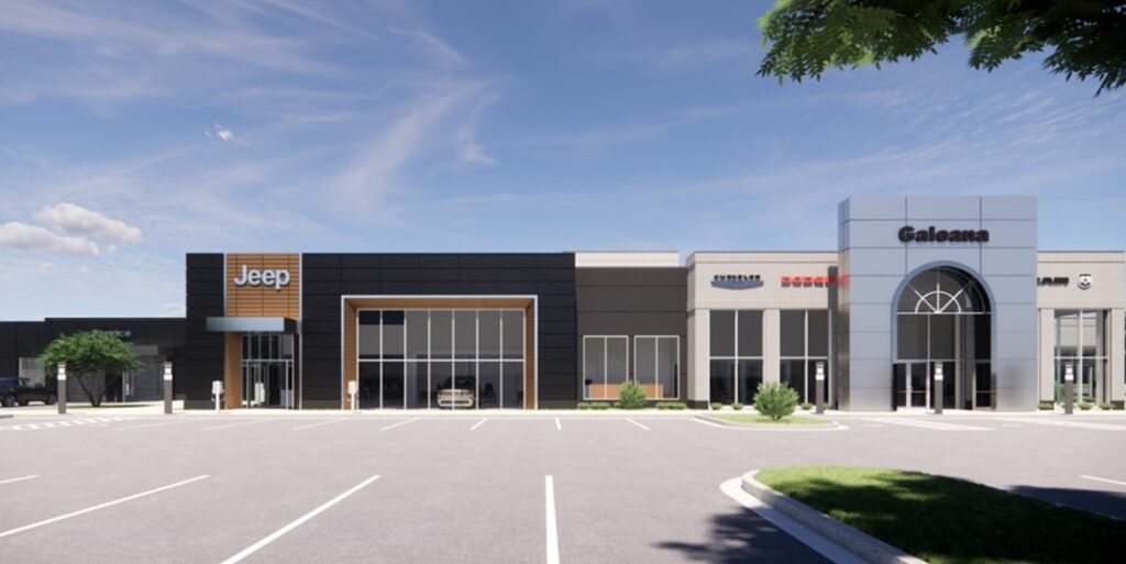 Galeana Chrysler Dodge Ram + Jeep Dealership in Mount Pleasant, SC - Construction of 22 acres and a 45,400 square-foot showroom/service building.
